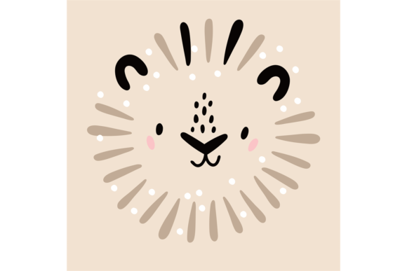 Download Cute Lion Portrait. Safari Animal Print - Safari Collection