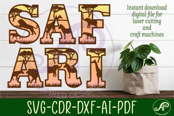 Download Safari Theme Alphabet Set. 49 LettersSVG - Safari Collection