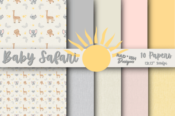 Download Baby Safari Digital 10-Piece Paper Pack - Safari Collection