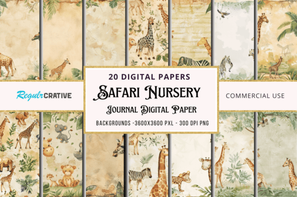 Download Safari Nursery Journal Digital Paper - Safari Collection