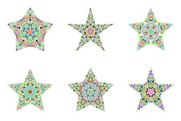Download 6 Mosaic Pentagram Star Designs - Mosaic Collection