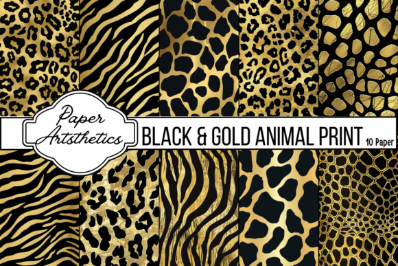 Download Gold and Black Safari Animal Print Paper - Safari Collection