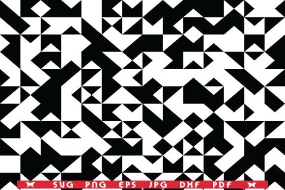 Download Polygonal Mosaic Pattern, Black White - Mosaic Collection