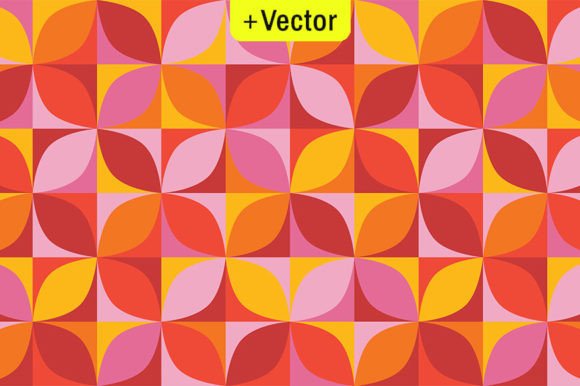 Download Retro Circles Red Orange Mosaic Pattern - Mosaic Collection