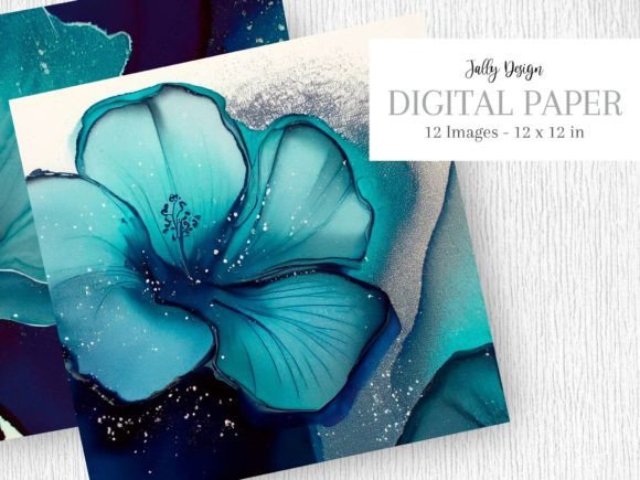 Download Navy Blue Alcohol Ink &amp; Mint Glitter Art - Navy blue Collection