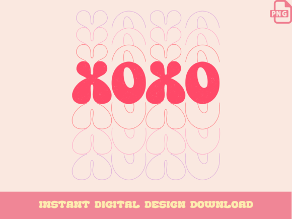 Download Love XOXO Design, Groovy Valentines PNG - Valentines png Collection