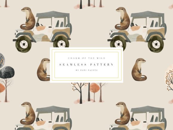 Download Watercolor Safari Animal Digital Paper - Safari Collection