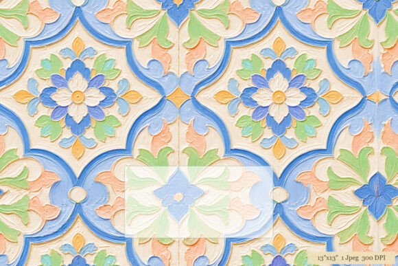 Download Pastel Tile Floral Mosaic Pattern - Mosaic Collection